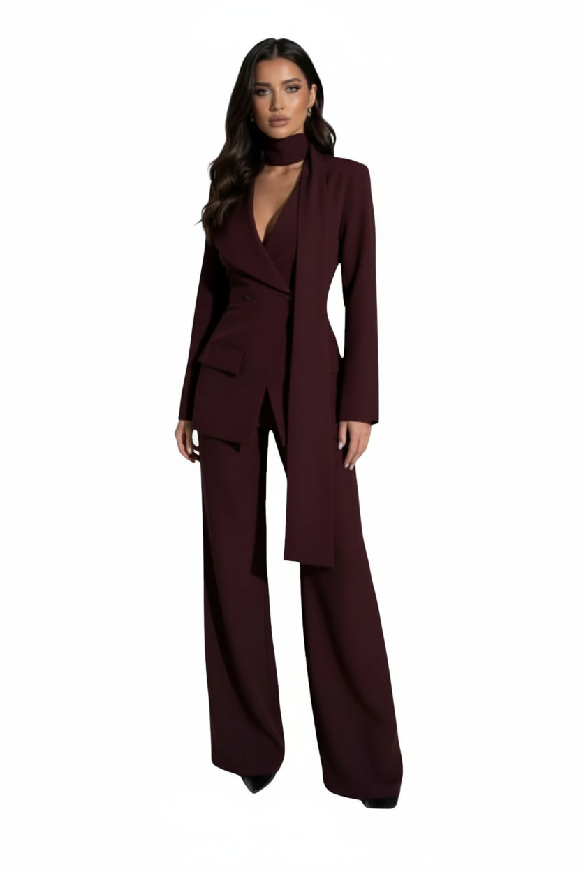 The Burgundy Blazer Set